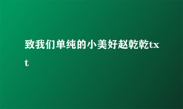 致我们单纯的小美好赵乾乾txt