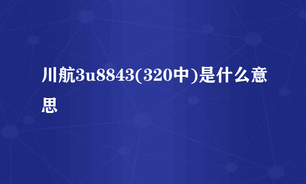 川航3u8843(320中)是什么意思