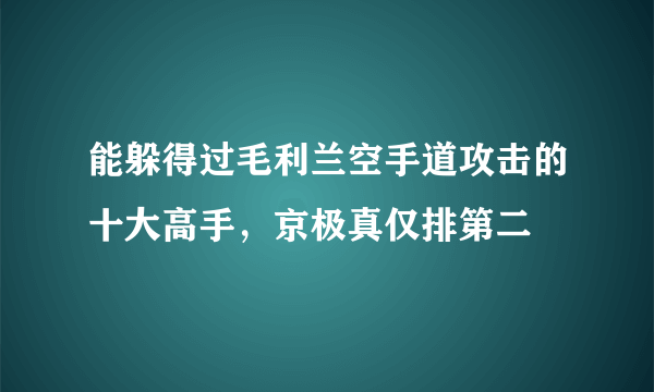 能躲得过毛利兰空手道攻击的十大高手，京极真仅排第二