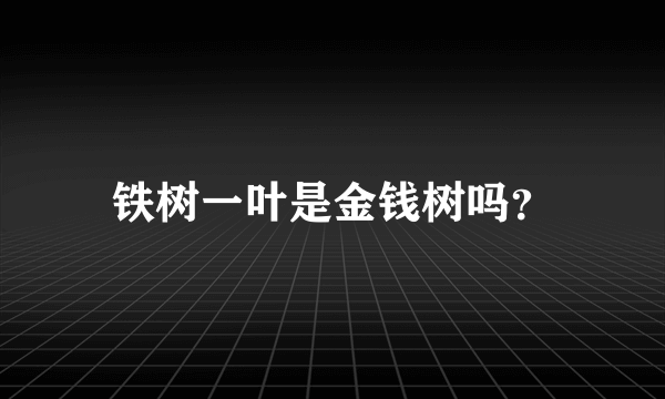 铁树一叶是金钱树吗？