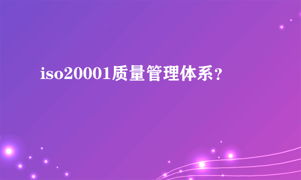 iso20001质量管理体系？