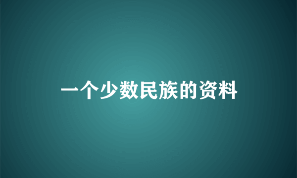 一个少数民族的资料