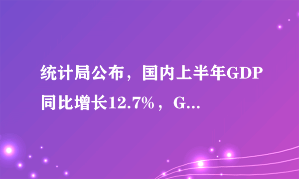 统计局公布，国内上半年GDP同比增长12.7%，GDP增长对什么有利？