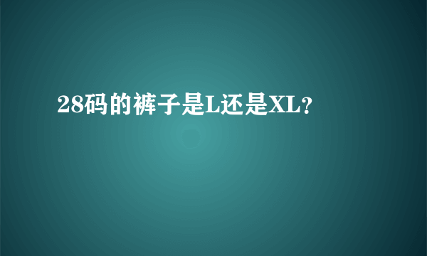 28码的裤子是L还是XL？