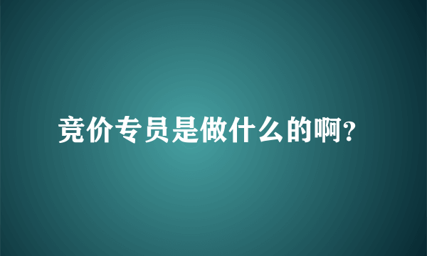 竞价专员是做什么的啊？