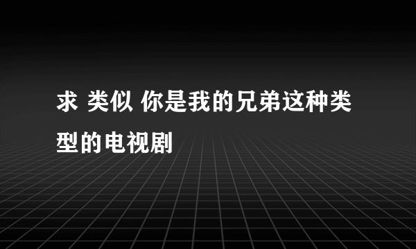 求 类似 你是我的兄弟这种类型的电视剧