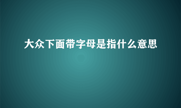 大众下面带字母是指什么意思