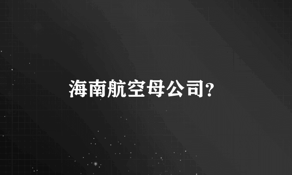 海南航空母公司？