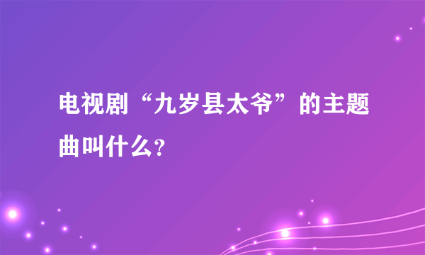 电视剧“九岁县太爷”的主题曲叫什么？