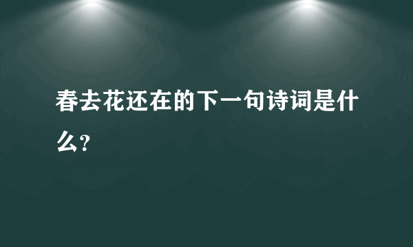 春去花还在的下一句诗词是什么？