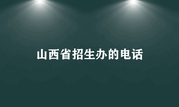 山西省招生办的电话