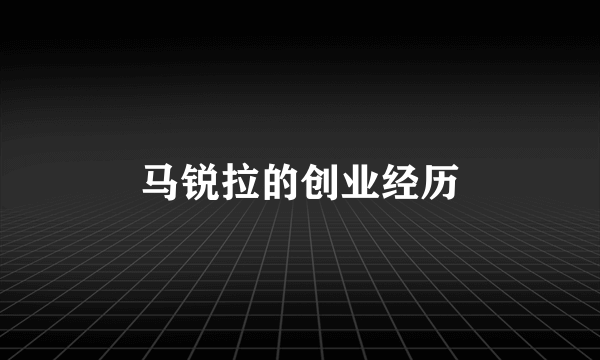 马锐拉的创业经历