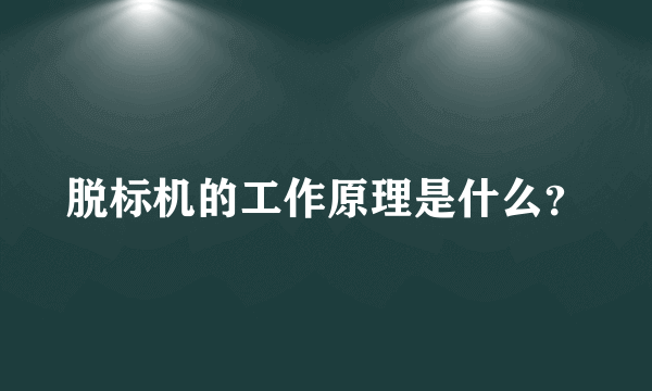 脱标机的工作原理是什么？