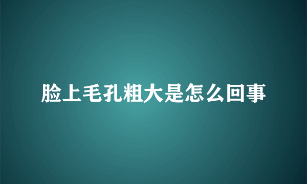 脸上毛孔粗大是怎么回事