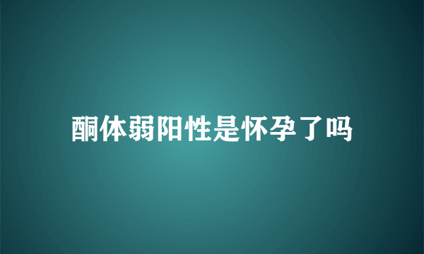 酮体弱阳性是怀孕了吗