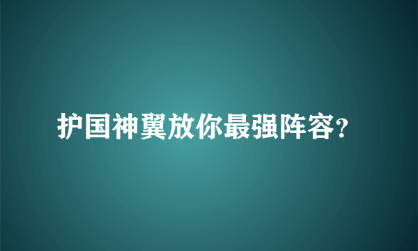 护国神翼放你最强阵容？