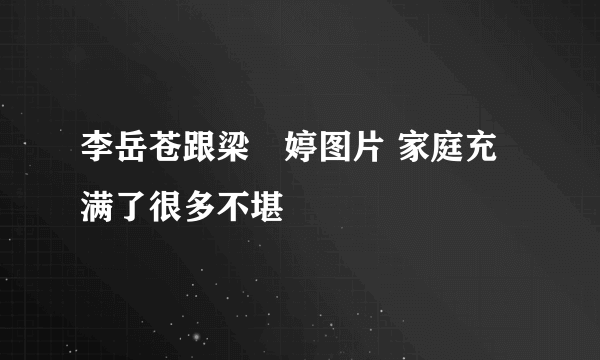 李岳苍跟梁婖婷图片 家庭充满了很多不堪