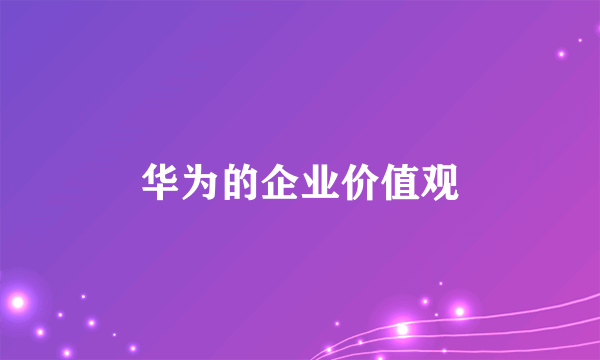 华为的企业价值观