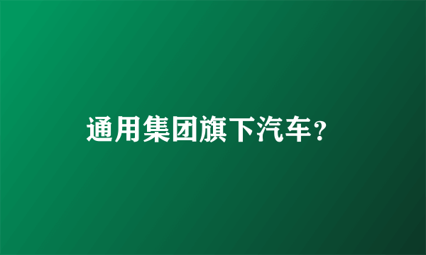 通用集团旗下汽车？