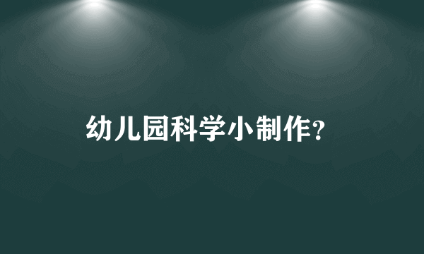 幼儿园科学小制作？