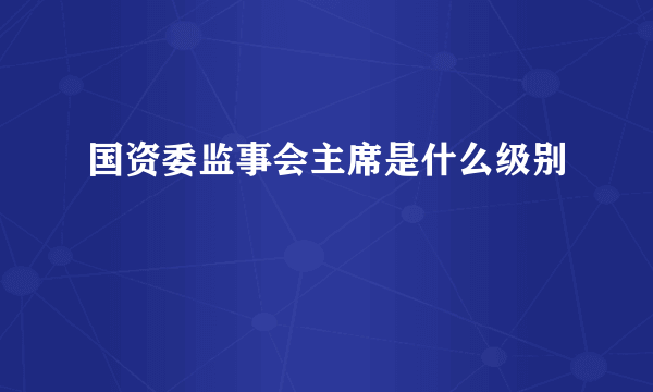 国资委监事会主席是什么级别