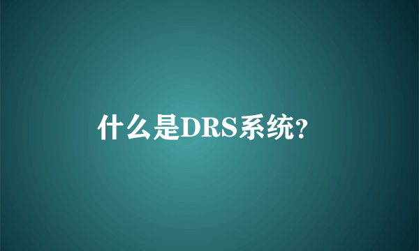 什么是DRS系统？