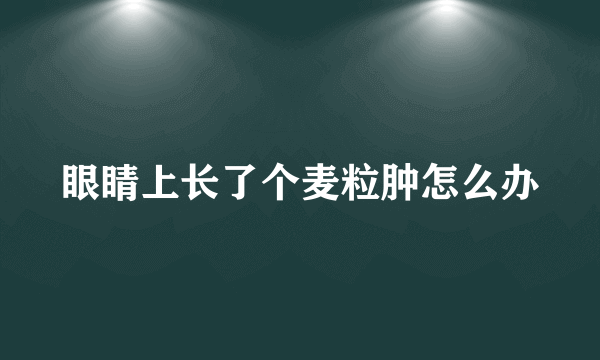 眼睛上长了个麦粒肿怎么办