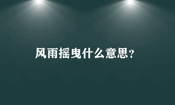 风雨摇曳什么意思？