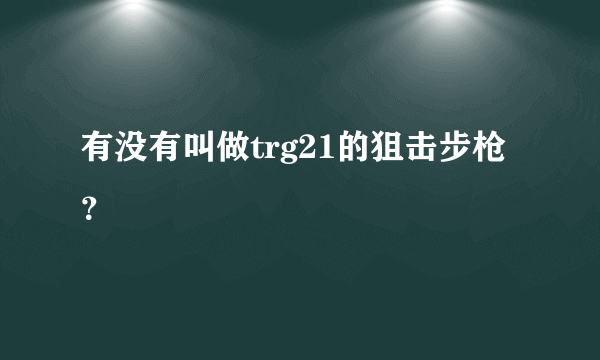 有没有叫做trg21的狙击步枪？