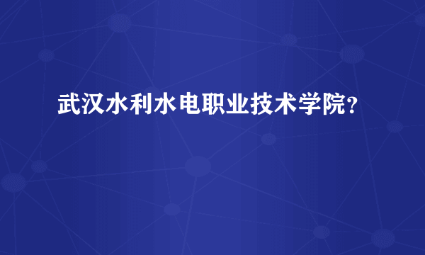 武汉水利水电职业技术学院？