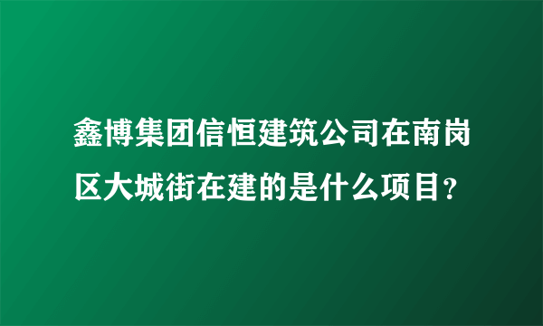 鑫博集团信恒建筑公司在南岗区大城街在建的是什么项目？