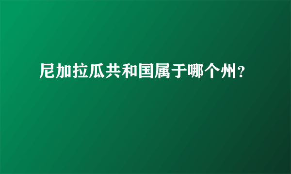 尼加拉瓜共和国属于哪个州？