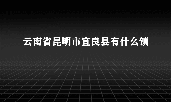 云南省昆明市宜良县有什么镇