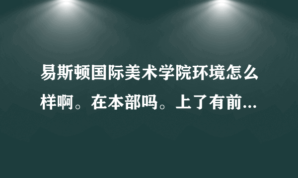 易斯顿国际美术学院环境怎么样啊。在本部吗。上了有前途吗》？