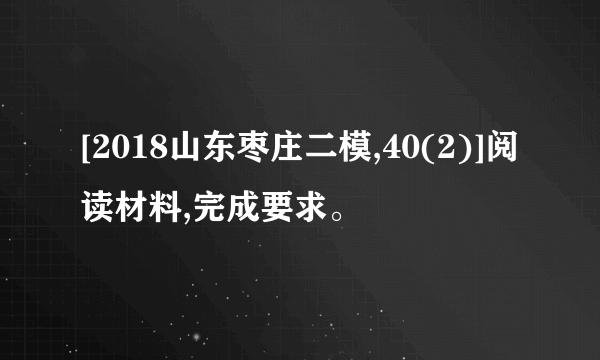 [2018山东枣庄二模,40(2)]阅读材料,完成要求。