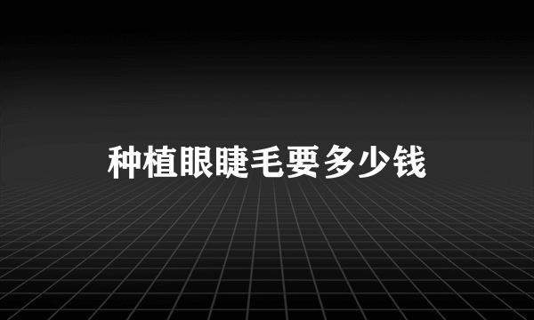 种植眼睫毛要多少钱