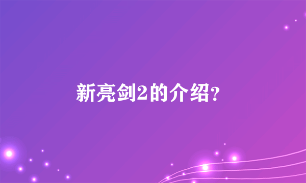 新亮剑2的介绍？