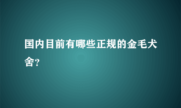 国内目前有哪些正规的金毛犬舍？