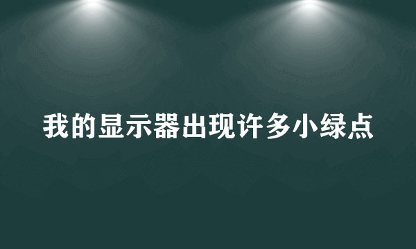 我的显示器出现许多小绿点