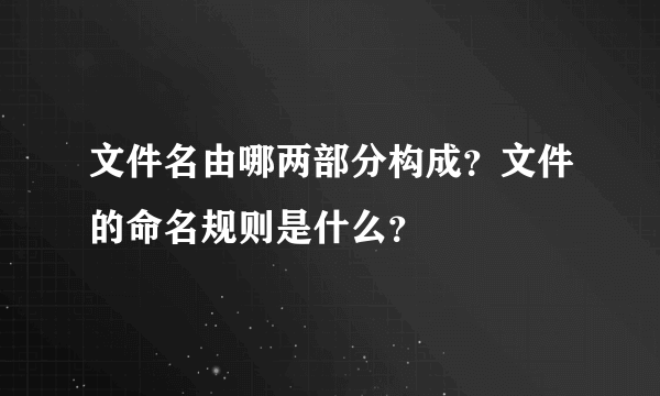 文件名由哪两部分构成？文件的命名规则是什么？