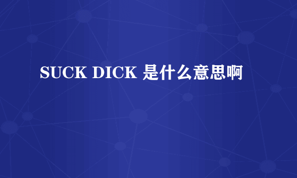 SUCK DICK 是什么意思啊