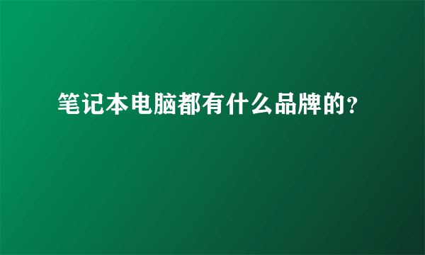 笔记本电脑都有什么品牌的？