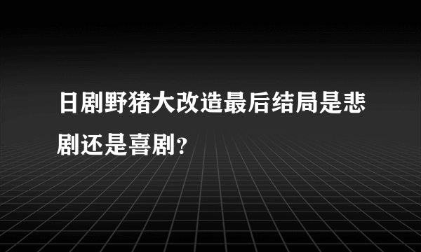 日剧野猪大改造最后结局是悲剧还是喜剧？