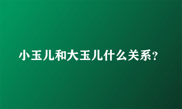 小玉儿和大玉儿什么关系？