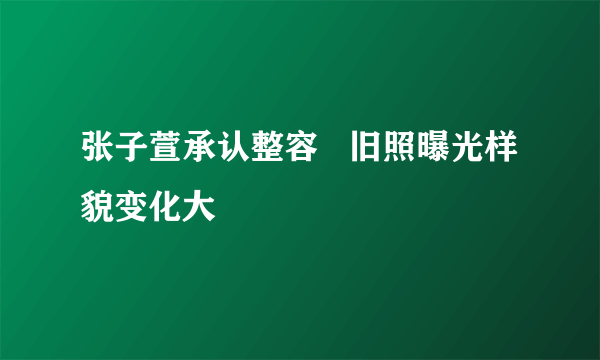 张子萱承认整容   旧照曝光样貌变化大