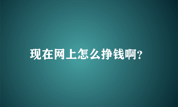 现在网上怎么挣钱啊？