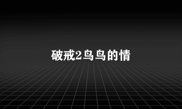 破戒2鸟鸟的情