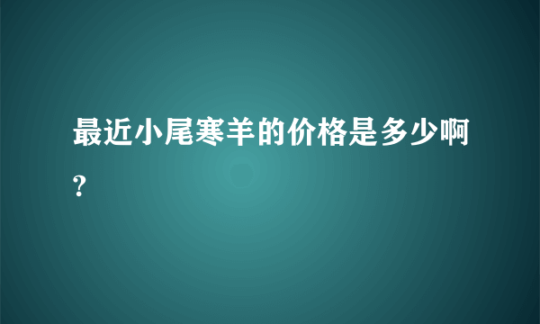 最近小尾寒羊的价格是多少啊?