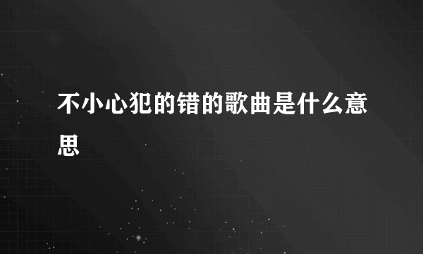 不小心犯的错的歌曲是什么意思