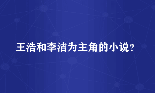 王浩和李洁为主角的小说？